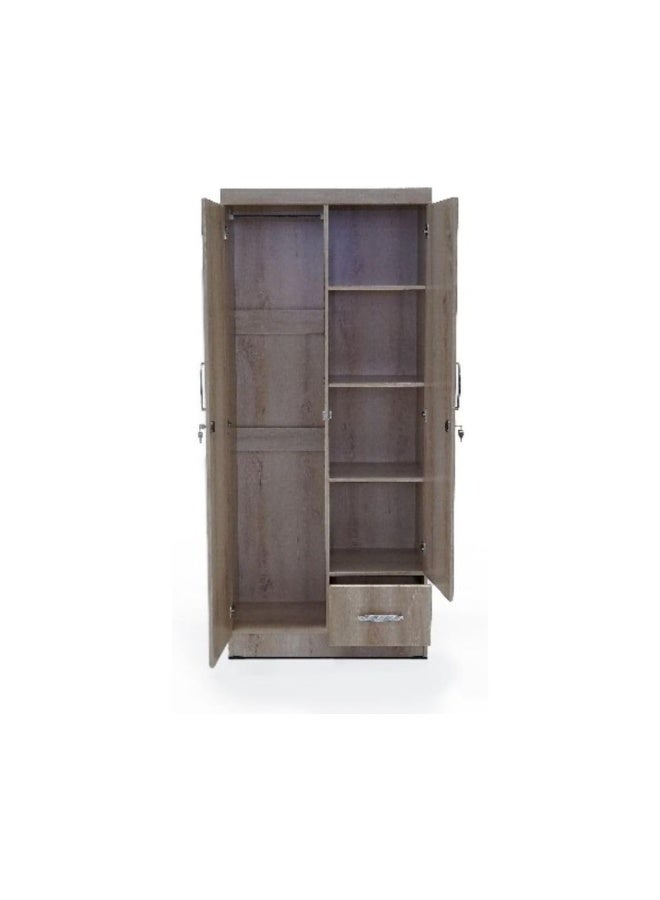 ABX HOME Riley 2 Door Wooden Wardrobe With One Lockable Drawer (With Installation) - Image 2